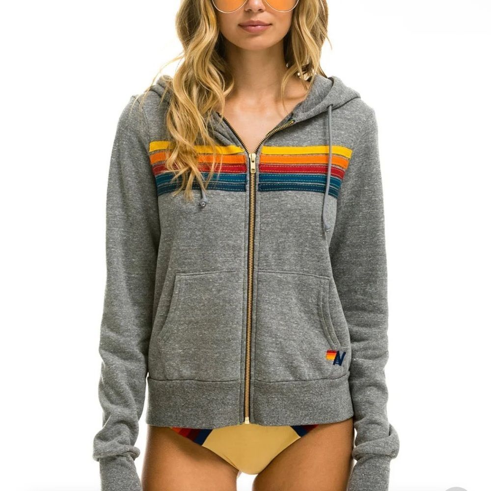Aviator nation 5 STRIPE HOODIE - HEATHER GREY - Picture 9 of 9